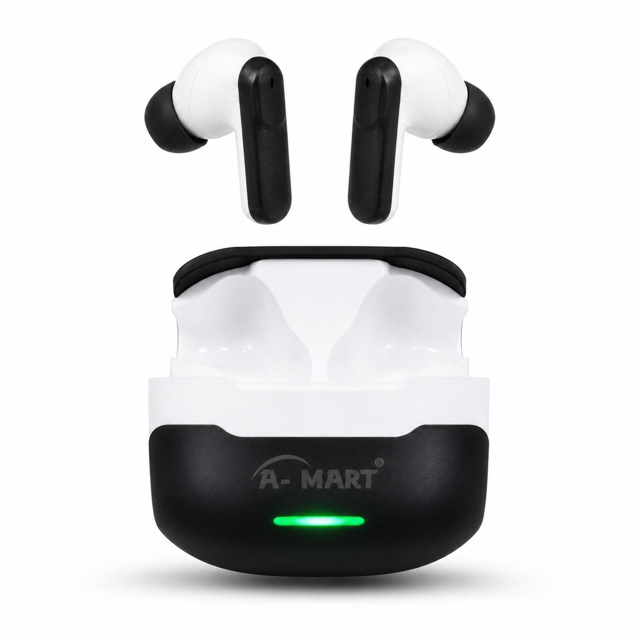 A-MART A-10 Premium Gaming Earbuds (Black & White) | Bluetooth 5.4 | -48dB Noise Reduction | 1000H Standby Battery | Waterproof Wireless Earphones with Instant Connection