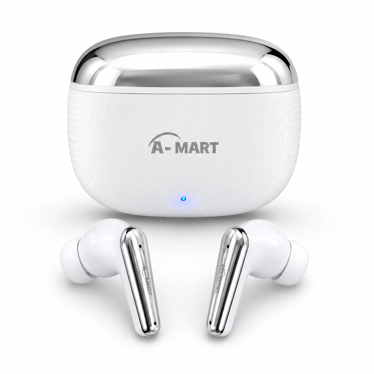 A-MART A-811 Premium Wireless Earbuds | 45 Hours Music Playtime | ENC & ANC Noise Reduction | Bluetooth V5.3 Intelligent Chip | Zero Delay Lossless Audio |  (White)