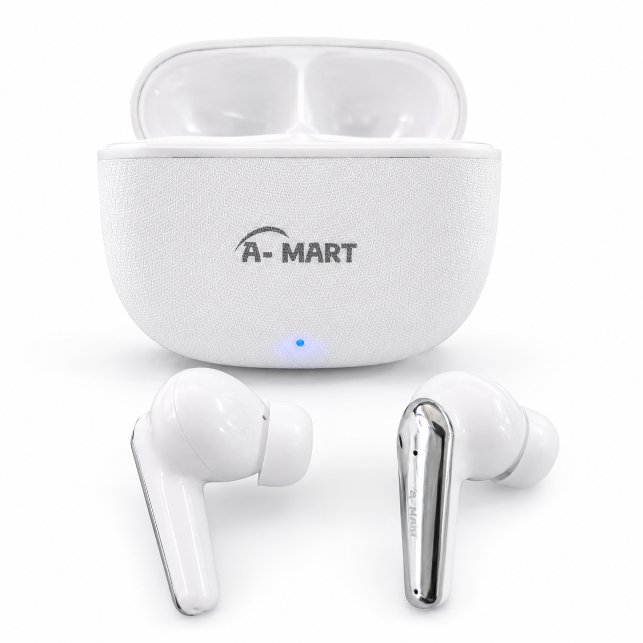 A-MART A-811 Premium Wireless Earbuds | 45 Hours Music Playtime | ENC & ANC Noise Reduction | Bluetooth V5.3 Intelligent Chip | Zero Delay Lossless Audio |  (White)