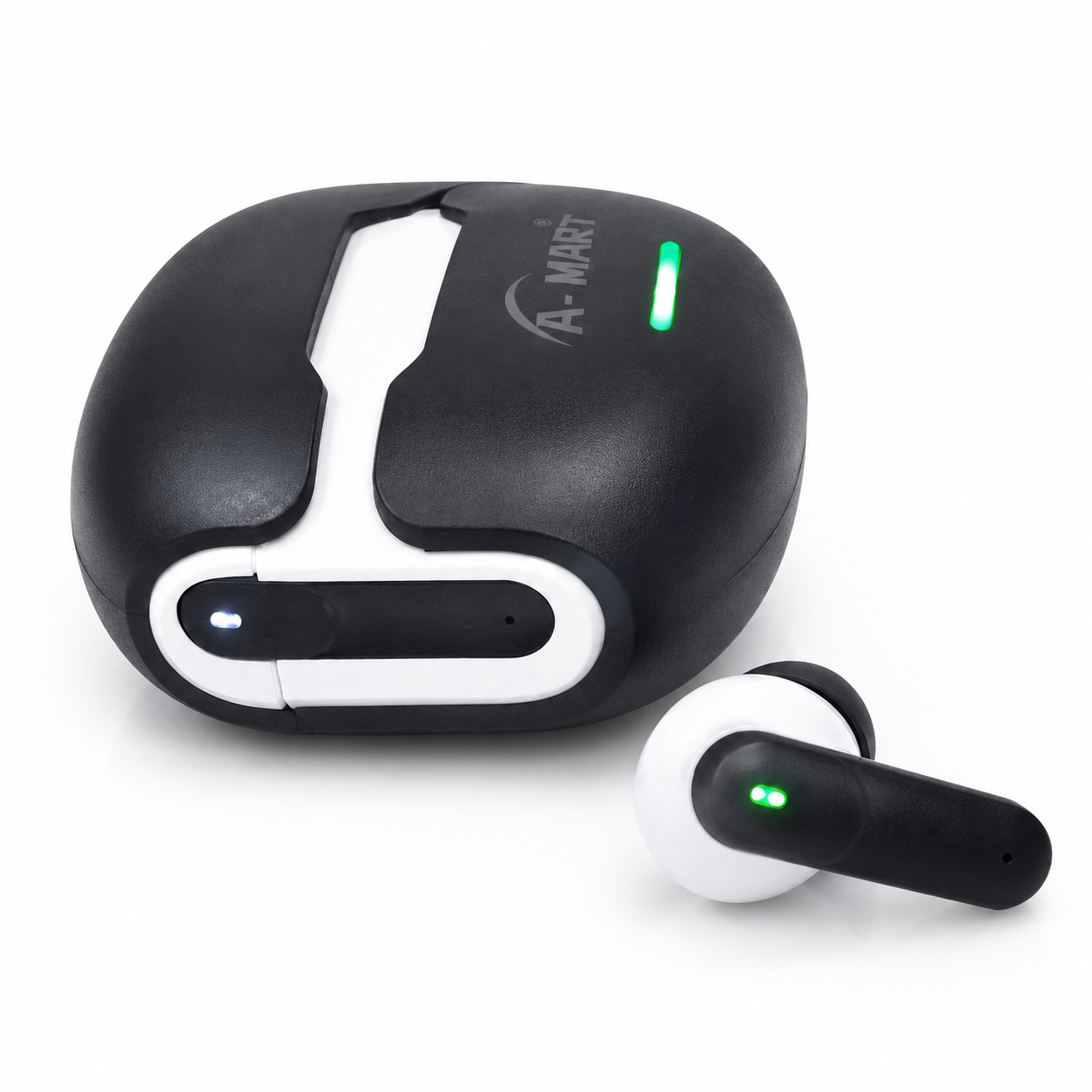 A-MART A-10 Premium Gaming Earbuds (Black & White) | Bluetooth 5.4 | -48dB Noise Reduction | 1000H Standby Battery | Waterproof Wireless Earphones with Instant Connection
