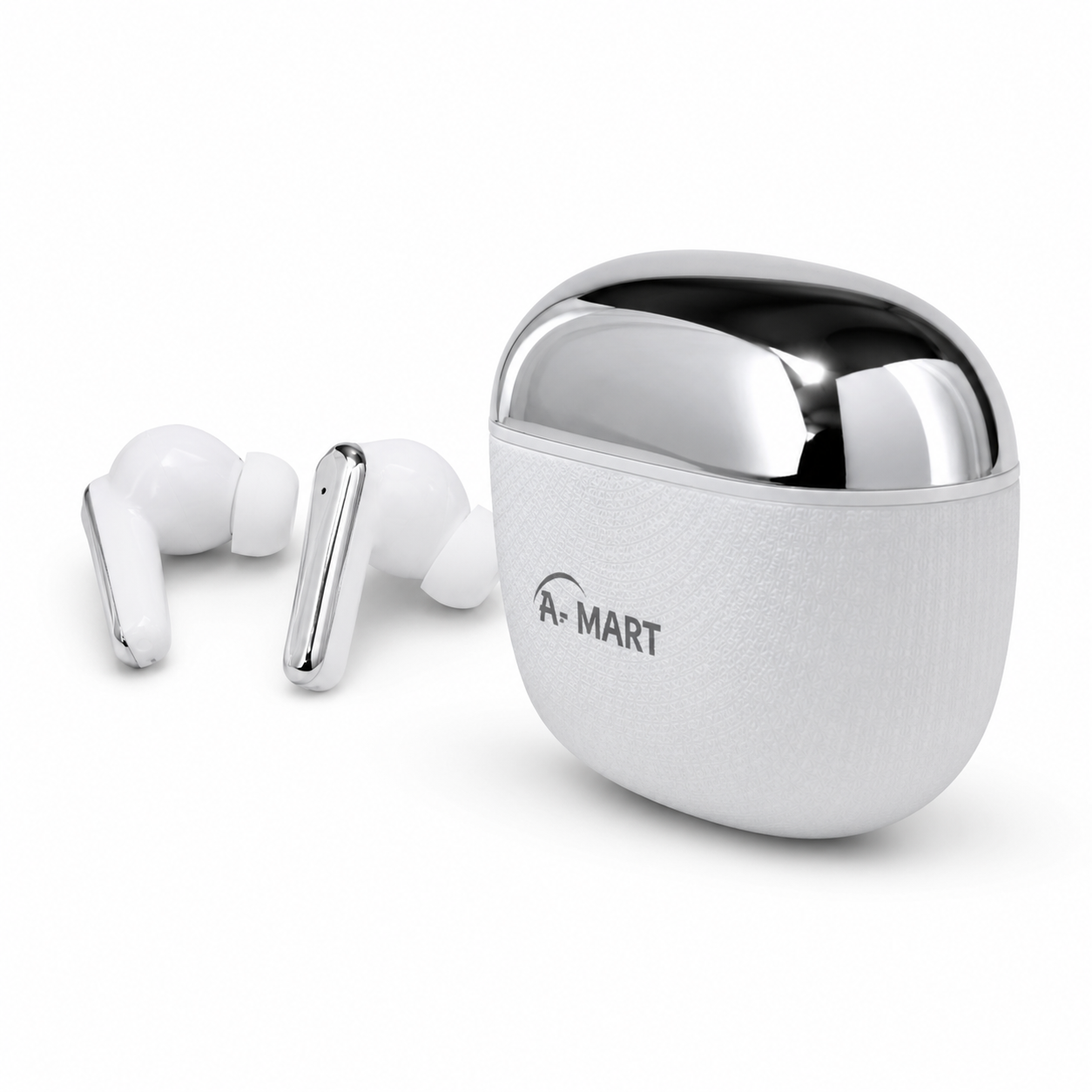 A-MART A-811 Premium Wireless Earbuds | 45 Hours Music Playtime | ENC & ANC Noise Reduction | Bluetooth V5.3 Intelligent Chip | Zero Delay Lossless Audio |  (White)