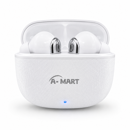 A-MART A-811 Premium Wireless Earbuds | 45 Hours Music Playtime | ENC & ANC Noise Reduction | Bluetooth V5.3 Intelligent Chip | Zero Delay Lossless Audio |  (White)